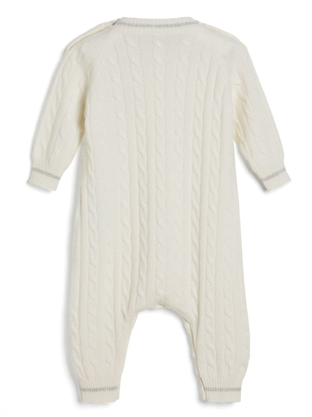 Brunello Cucinelli Kids Kabelgebreide jumpsuit - Wit