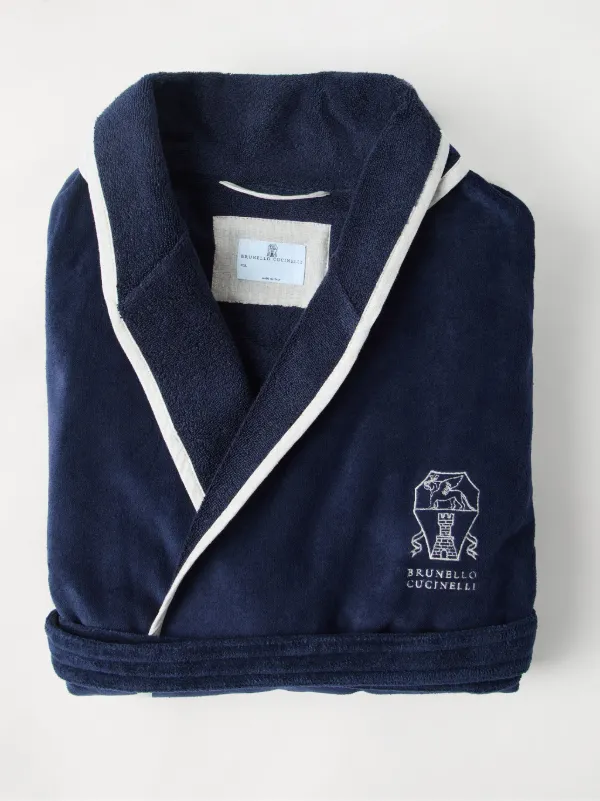 Brunello Cucinelli ロゴ バスローブ | ブルー | FARFETCH JP