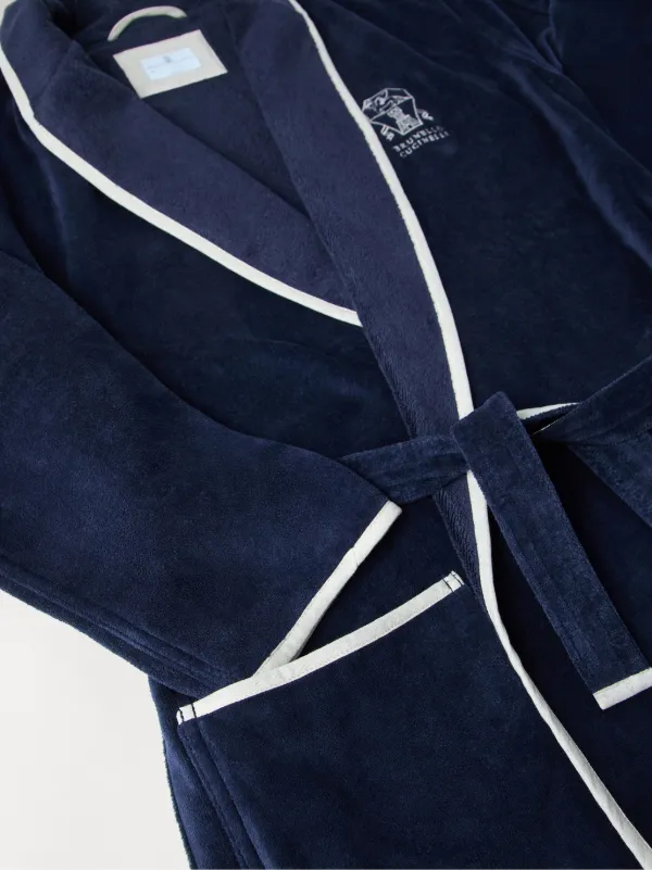 BRUNELLO CUCINELLI バスローブ・おくるみ・ブランケット　箱付き Brunello Cucinelli ロゴ バスローブ | ブルー | FARFETCH JP