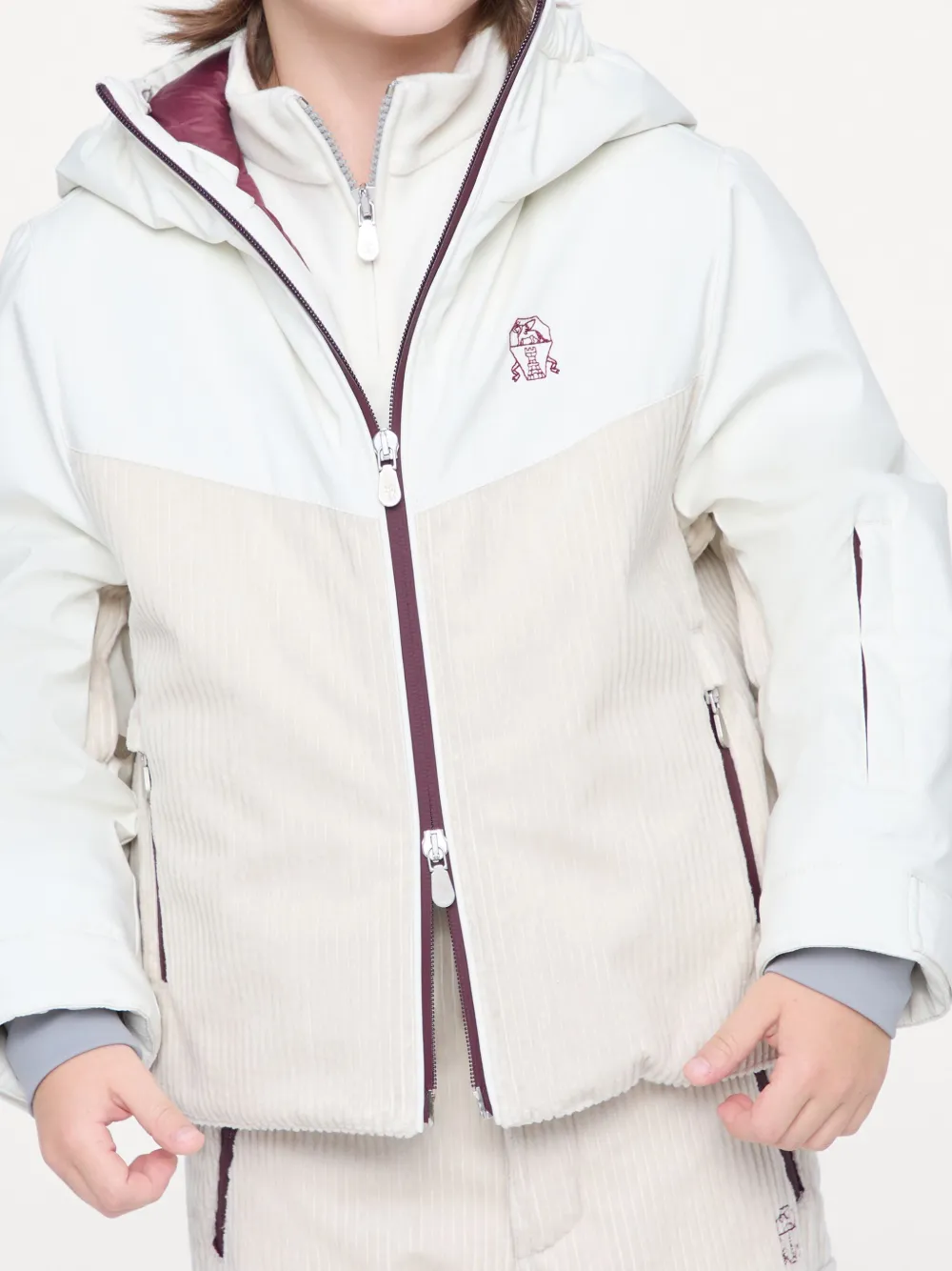 Brunello Cucinelli Kids Sweater met halve rits Wit