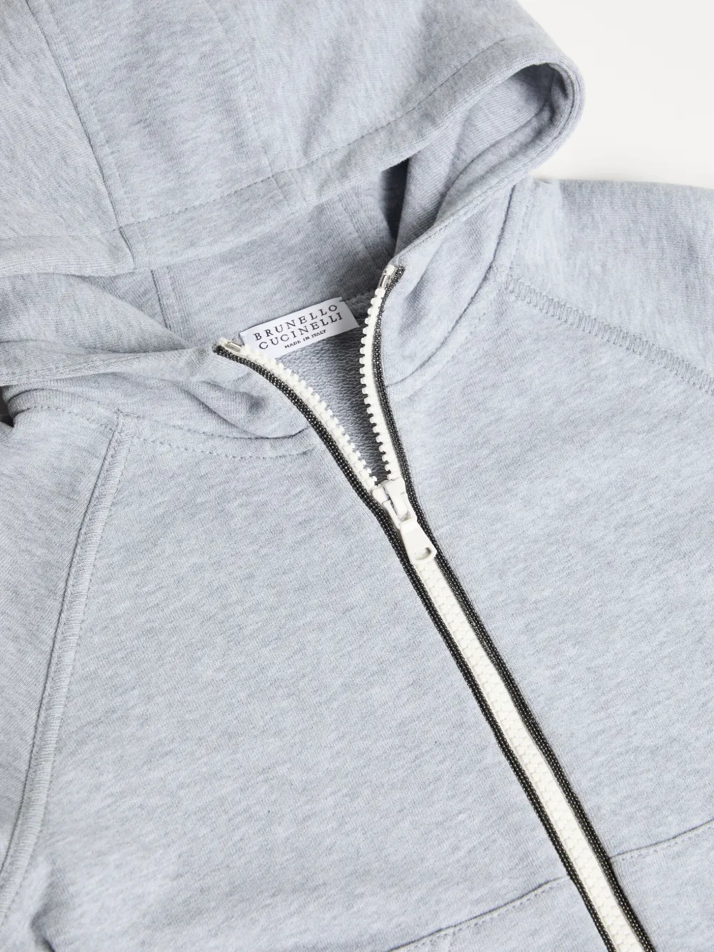 Brunello Cucinelli Kids Katoenen hoodie Grijs