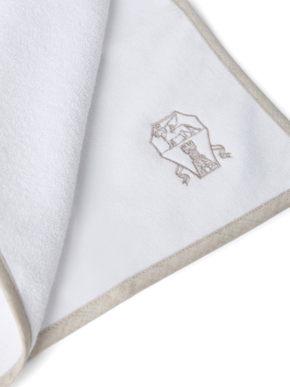 Brunello Cucinelli logo-embroidered towel - Wit