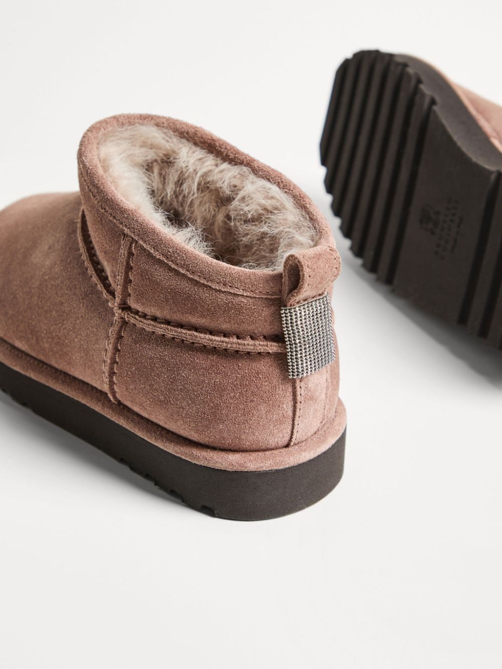 Brunello Cucinelli Kids Suède enkellaarzen Roze