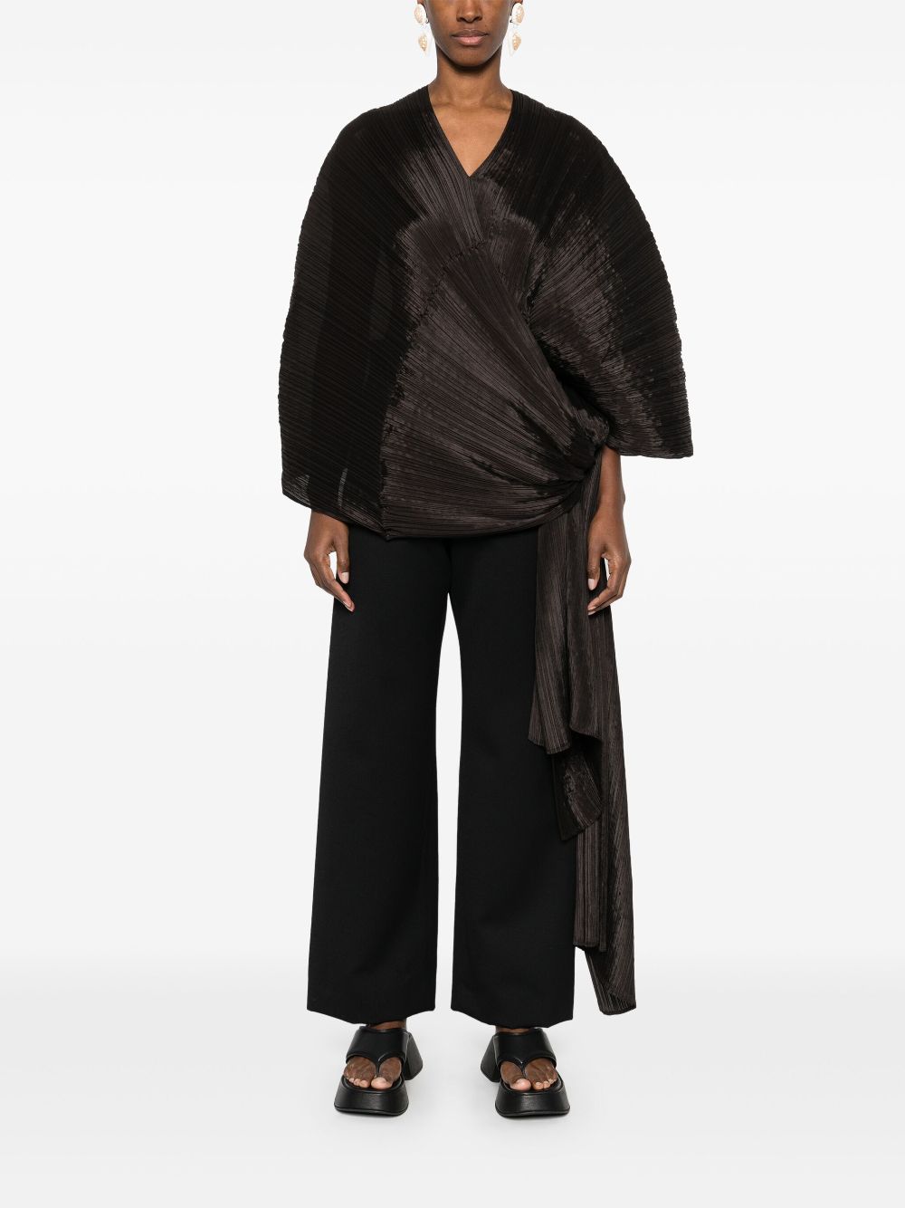 Pleats Please Issey Miyake Madame tuniek - Bruin