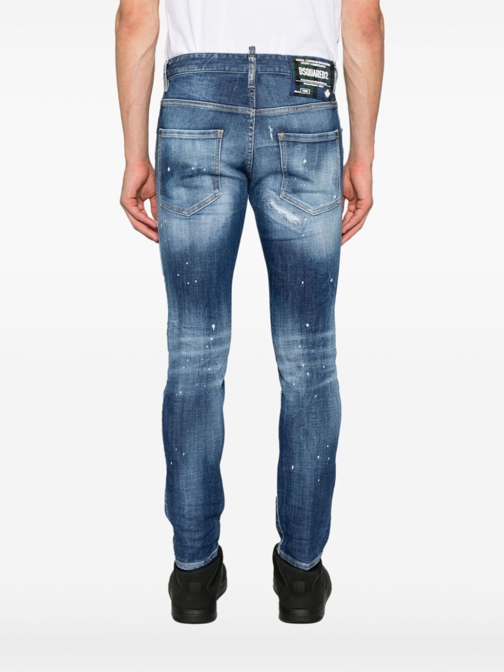 Shop Dsquared2 Skater Distressed Skinny Jeans In 蓝色