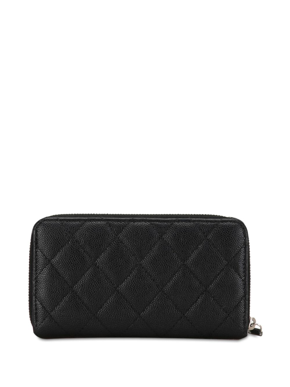 CHANEL Pre-Owned 2020 CC Quilted Caviar Zip Around Wallet long wallets - Zwart