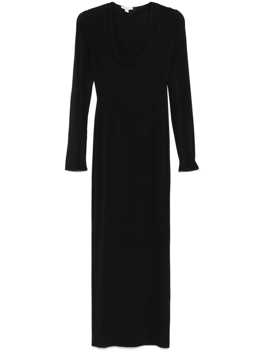 Alaïa vestido midi ajustado a capas | negro | Image 1
