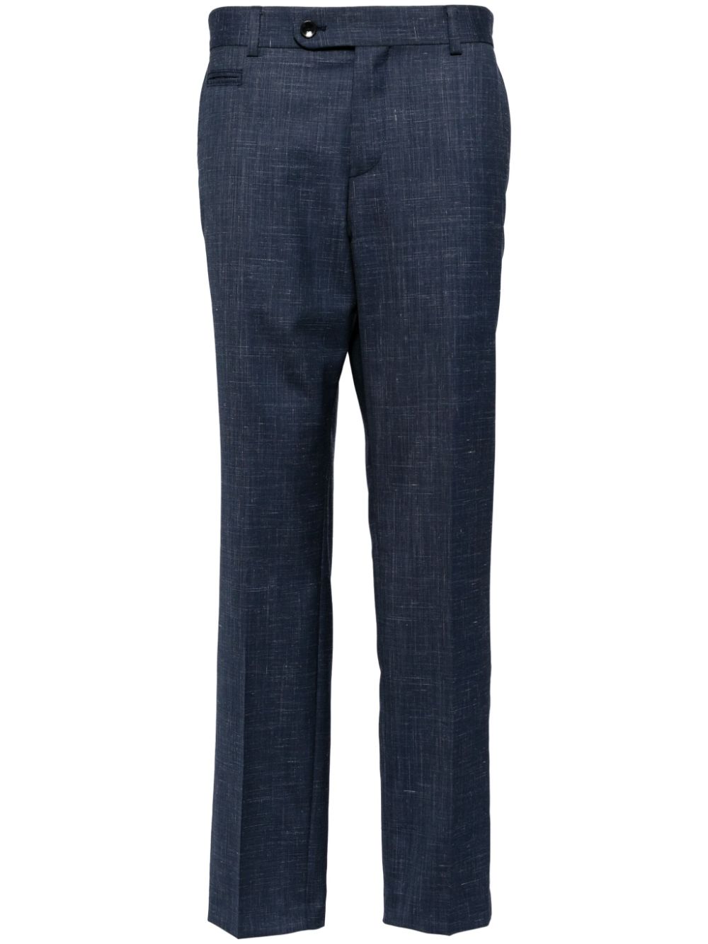 Shop Hugo Boss Slim-fit Tailored Trousers In Blue