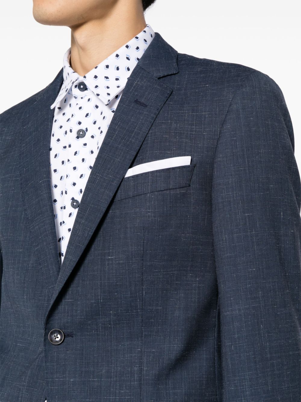 Shop Hugo Boss Single-breasted Blazer In Blue