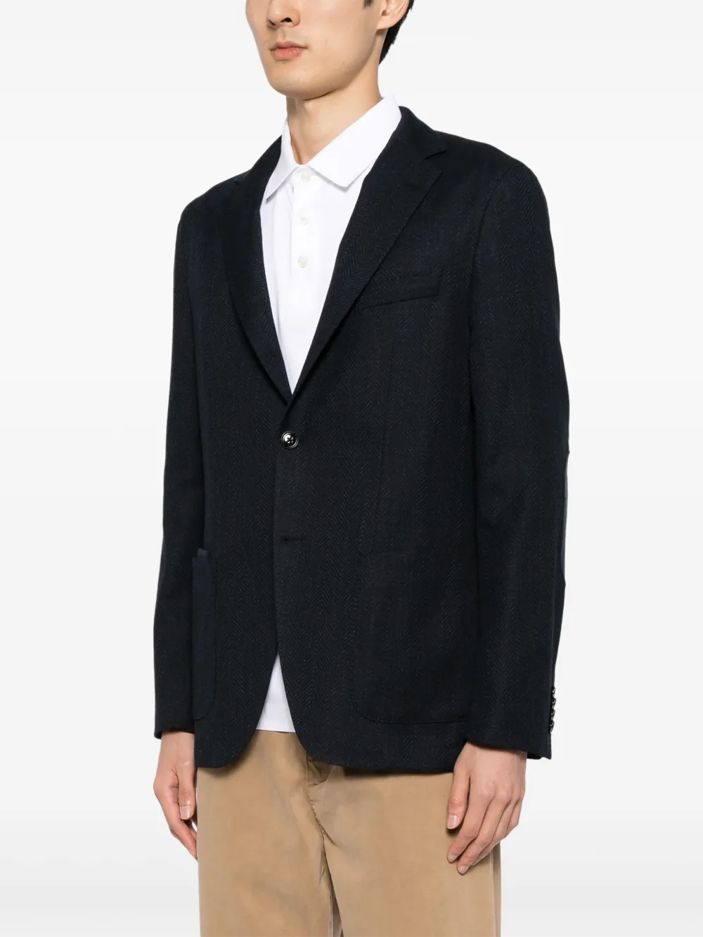 BOSS Blazer met visgraatpatroon Blauw