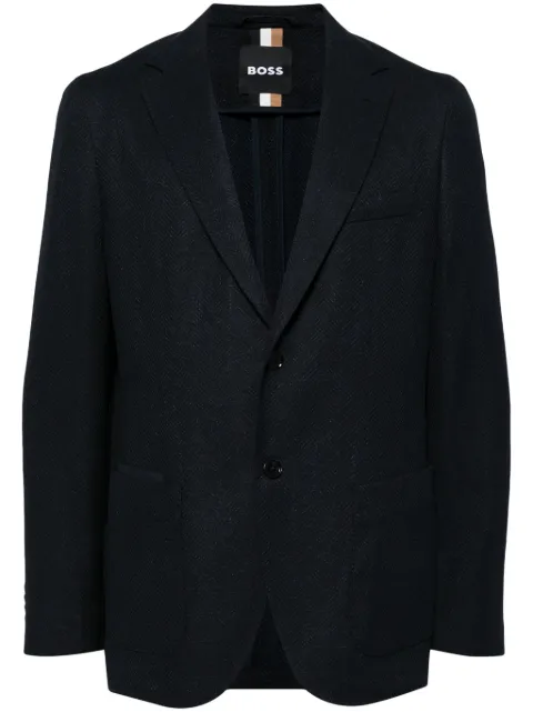 BOSS herringbone-pattern blazer