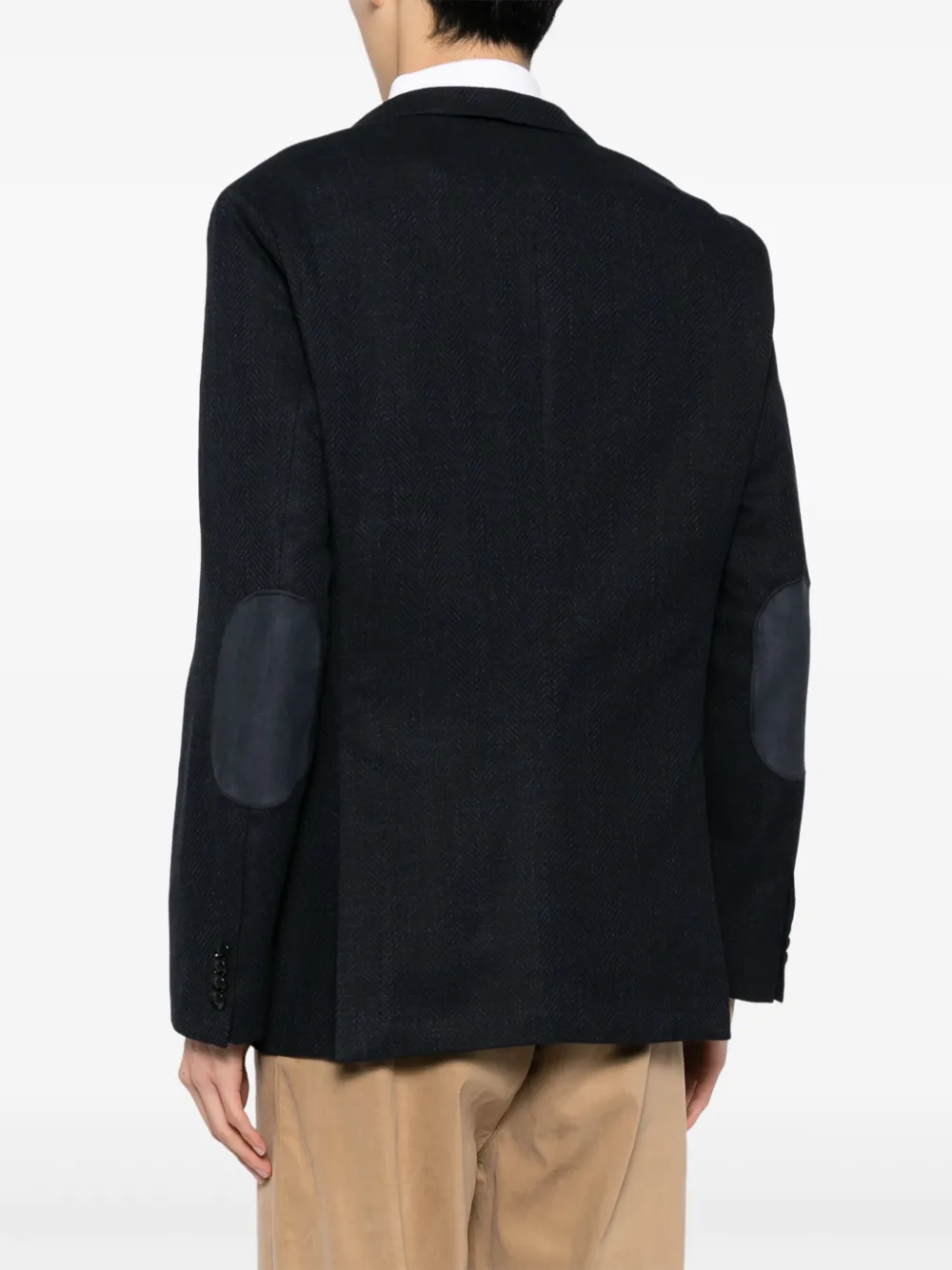 BOSS Blazer met visgraatpatroon Blauw
