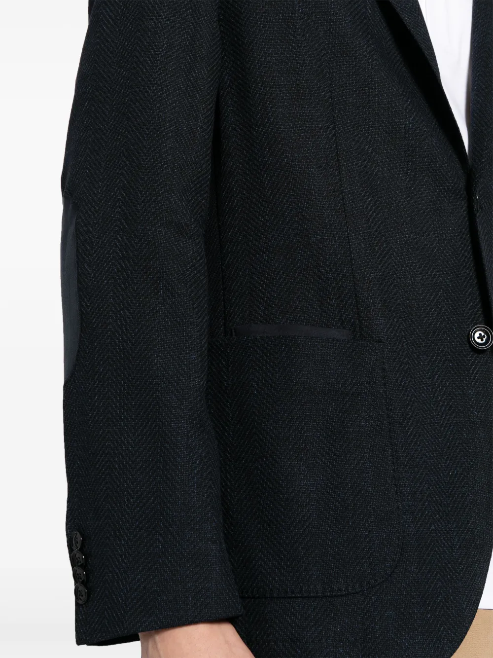 BOSS Blazer met visgraatpatroon Blauw