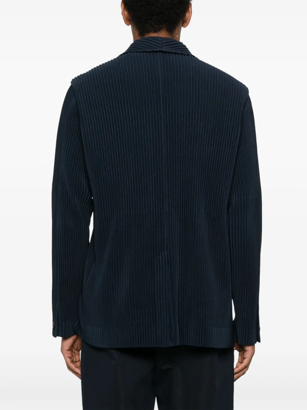 Homme Plissé Issey Miyake Blazer met enkele rij knopen Blauw