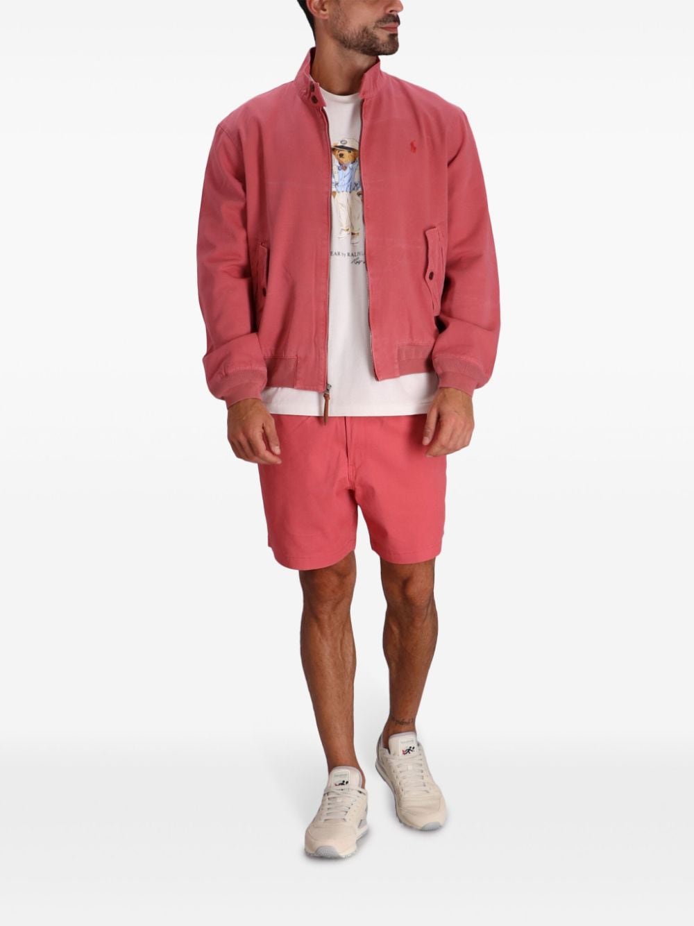 Shop Polo Ralph Lauren Stand-up Collar Cotton Windbreaker In Pink