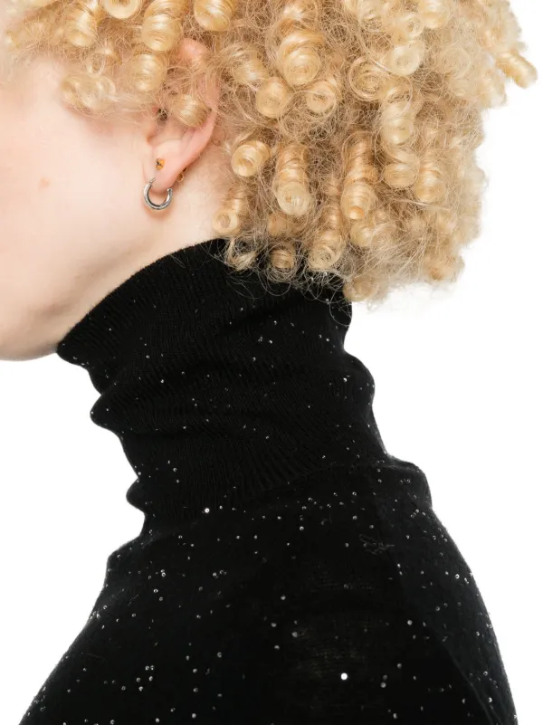 ファビアナフィリッピ★スパンコール★カシミヤ★タートルネック セーター★ Fabiana Filippi タートルネック セーター | ブラック | FARFETCH JP