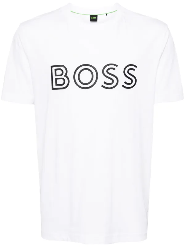 2025 BOSS ロゴ シグネチャーストライプ Tシャツ 白 M ボス HUGO HUGO BOSStシャツ 2022春夏シーズンお洒落ブランドヒューゴボス