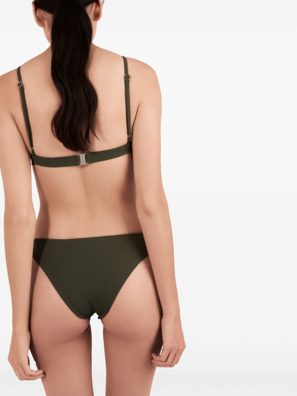 Prada Fijngeribbelde bikinitop met logo Groen