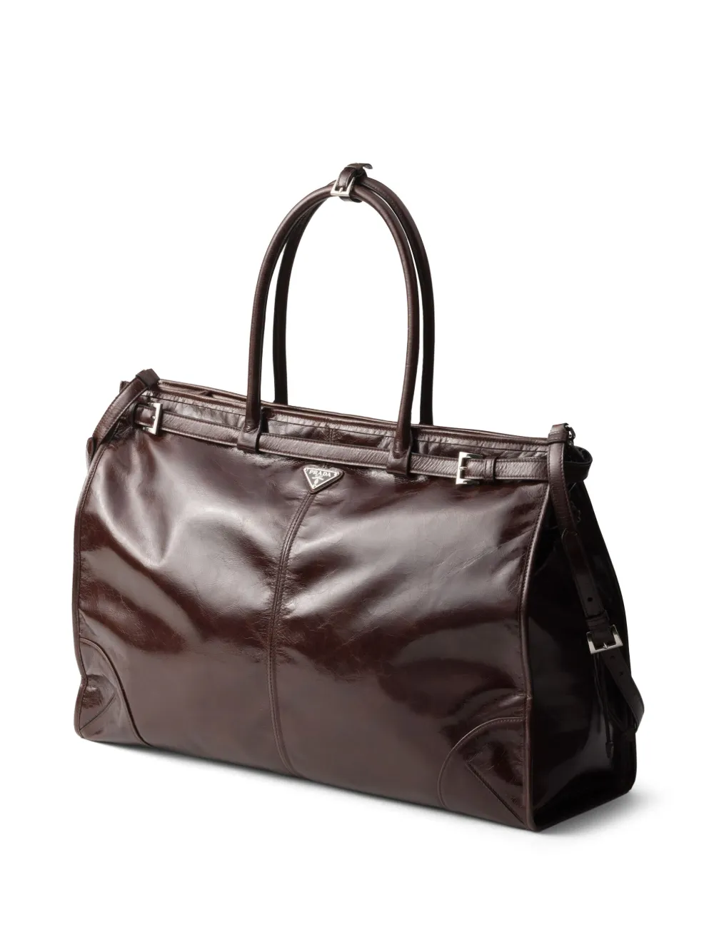 Prada Leren shopper Bruin