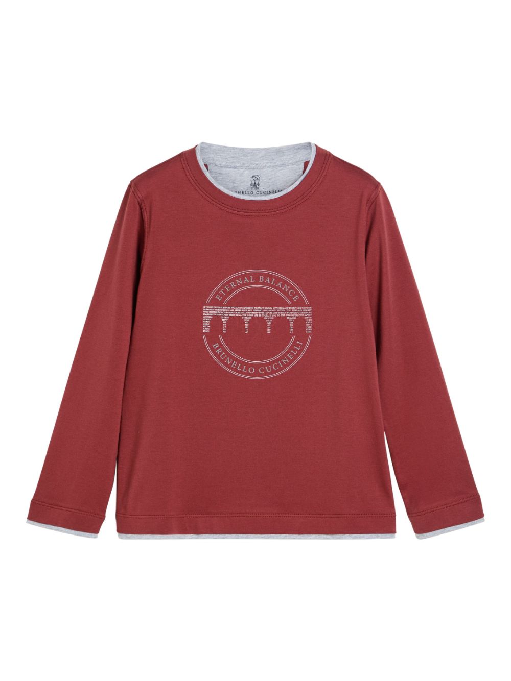 Brunello Cucinelli Kids T-shirt met lange mouwen en print Rood