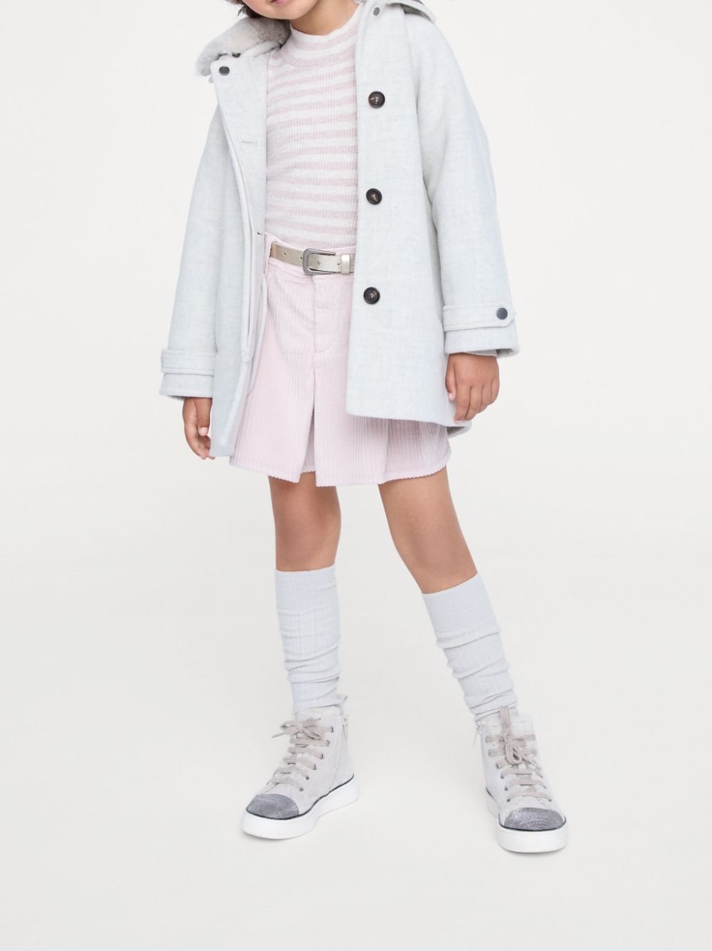 Brunello Cucinelli Kids hooded parka - Grijs