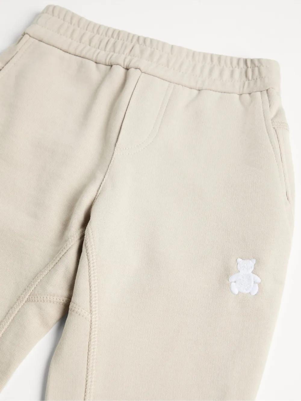 Brunello Cucinelli Kids Katoenen broek met teddybeerprint Beige