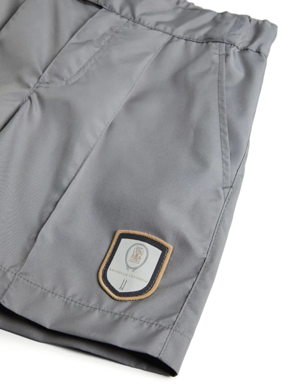 Brunello Cucinelli Logo-patch Shorts In Grey