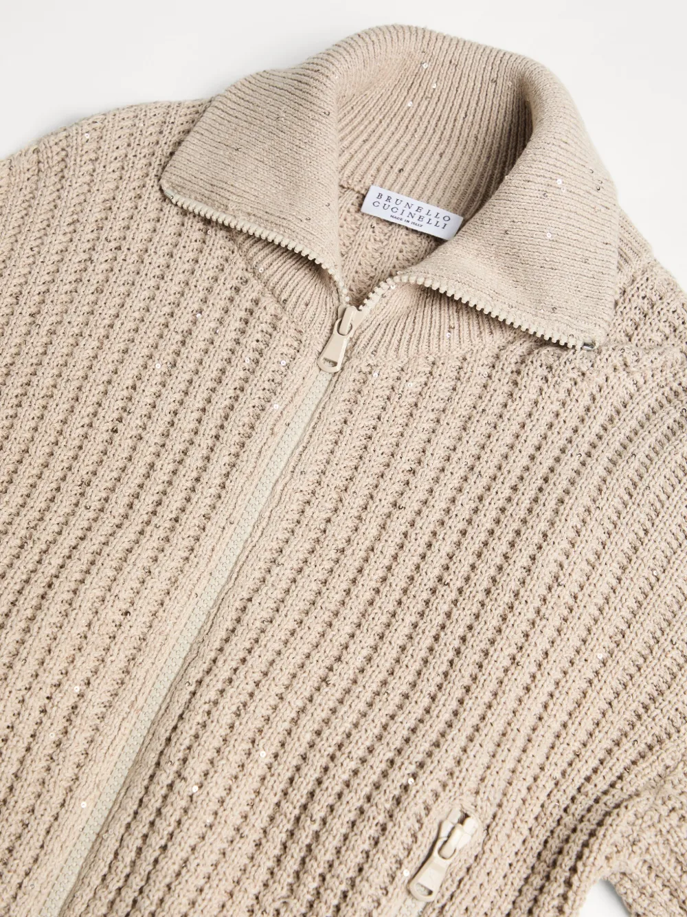 Brunello Cucinelli Kids Vest met rits Beige