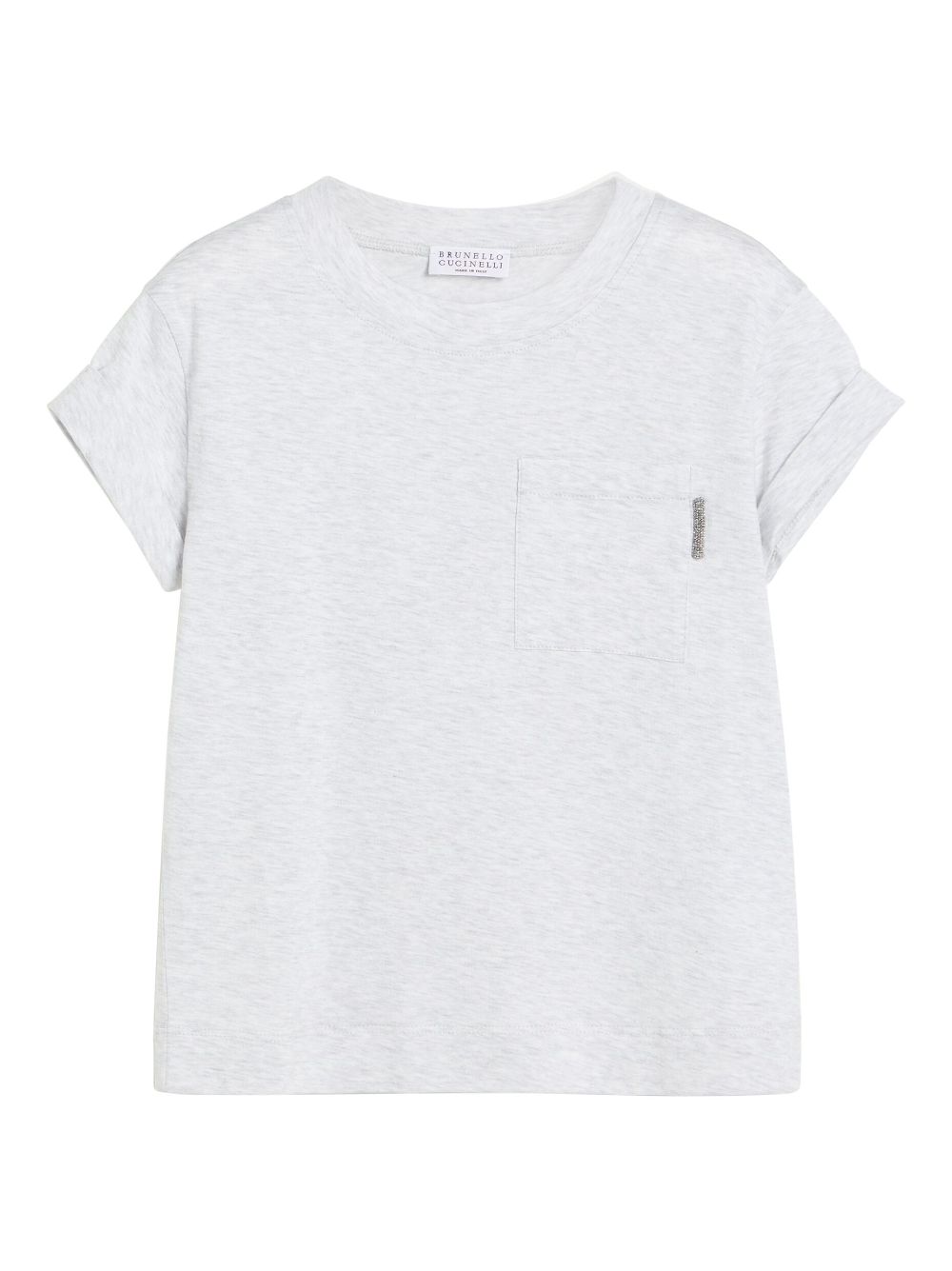 Brunello Cucinelli Kids Katoenen T-shirt Grijs