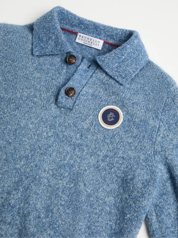 BRUNELLO CUCINELLIキッズ　 オレンジブルゾン１０Ｙ Brunello Cucinelli - Orange Ribbed Full Zip Sweater