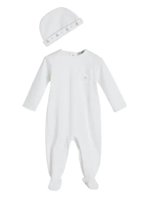 Moncler Enfant フーデッド ロンパース | ホワイト | FARFETCH JP