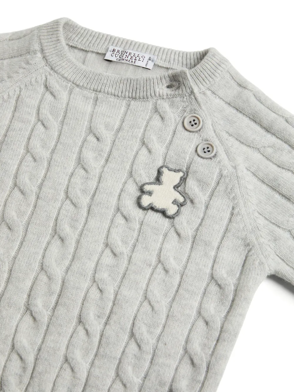 Brunello Cucinelli Kids Kabelgebreide trui Grijs