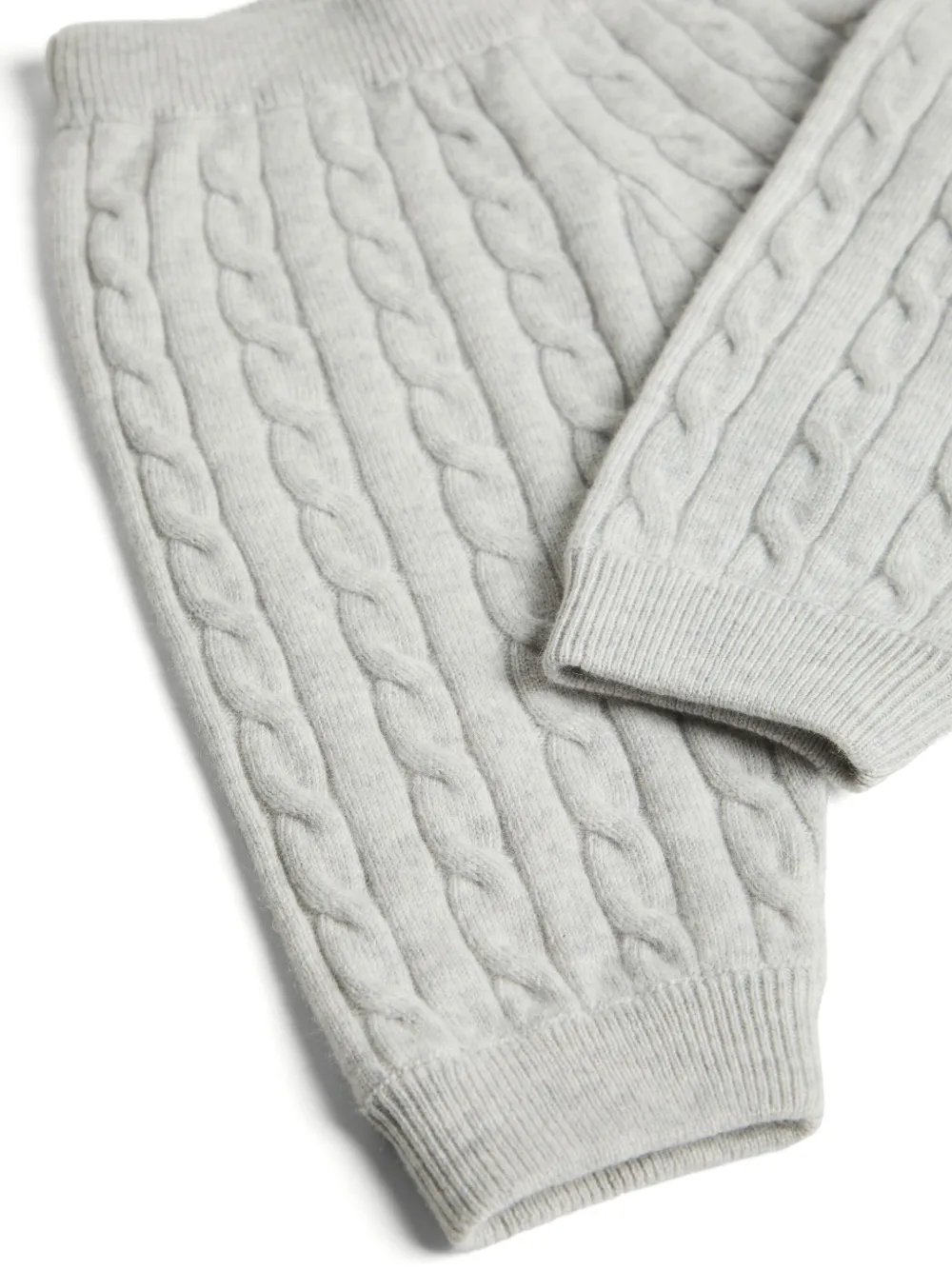 Brunello Cucinelli Kids Kabelgebreide broek Grijs