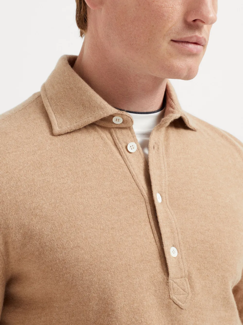 Brunello Cucinelli Kasjmier poloshirt Beige