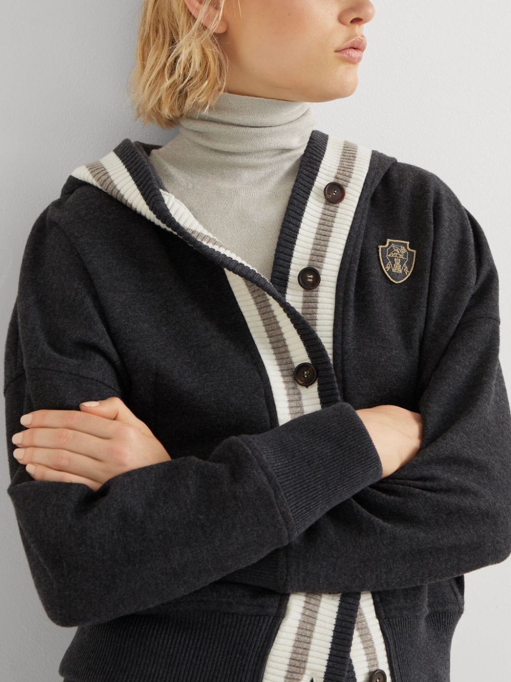 Best online shopping deals Brunello Cucinelli logo-applique cardigan Women