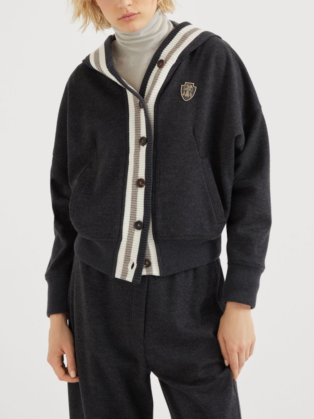 Best online shopping deals Brunello Cucinelli logo-applique cardigan Women