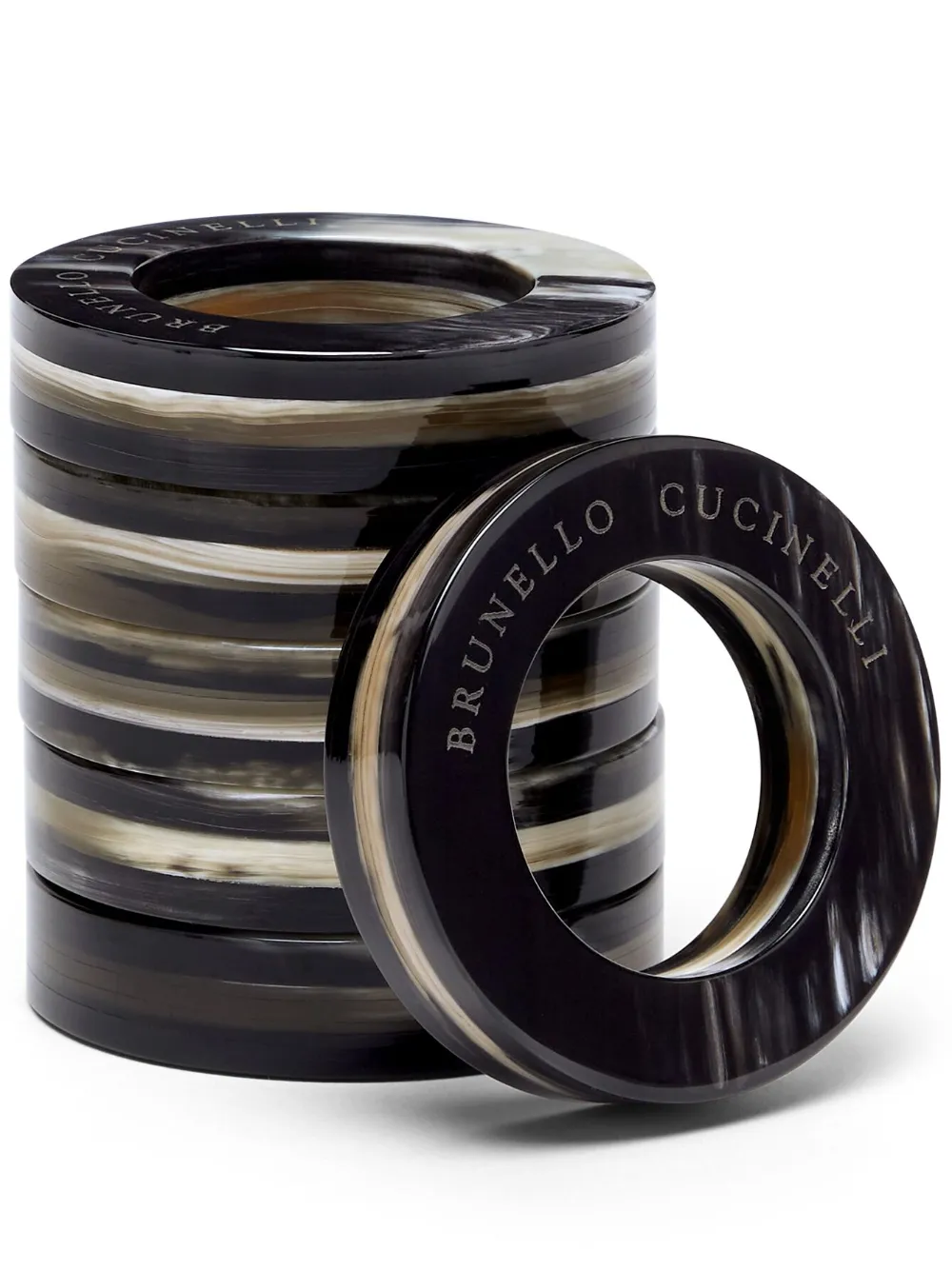 Brunello Cucinelli napkin rings (set of six) | Black | Image 1