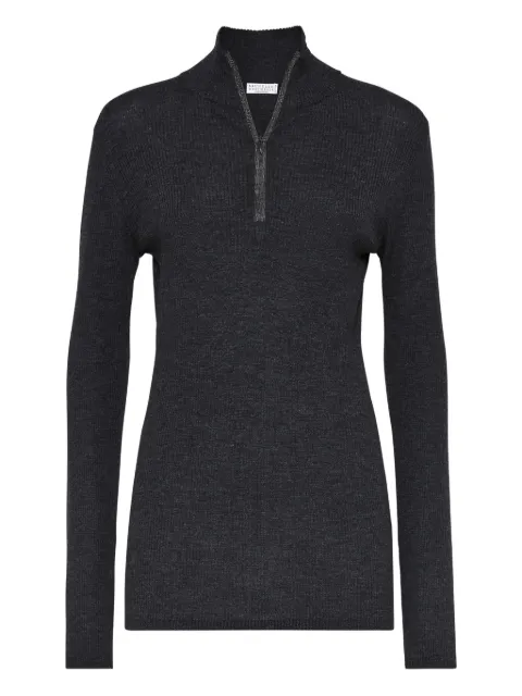 Brunello Cucinelli ribbed-knit wool-blend top