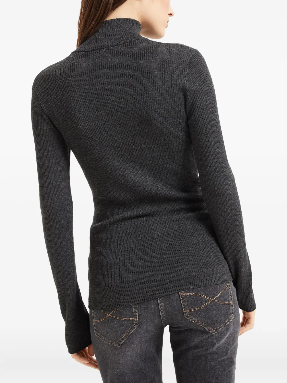 Ribbed-Knit Wool-Blend Top