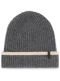 Brunello Cucinelli contrast cashmere beanie - Grey