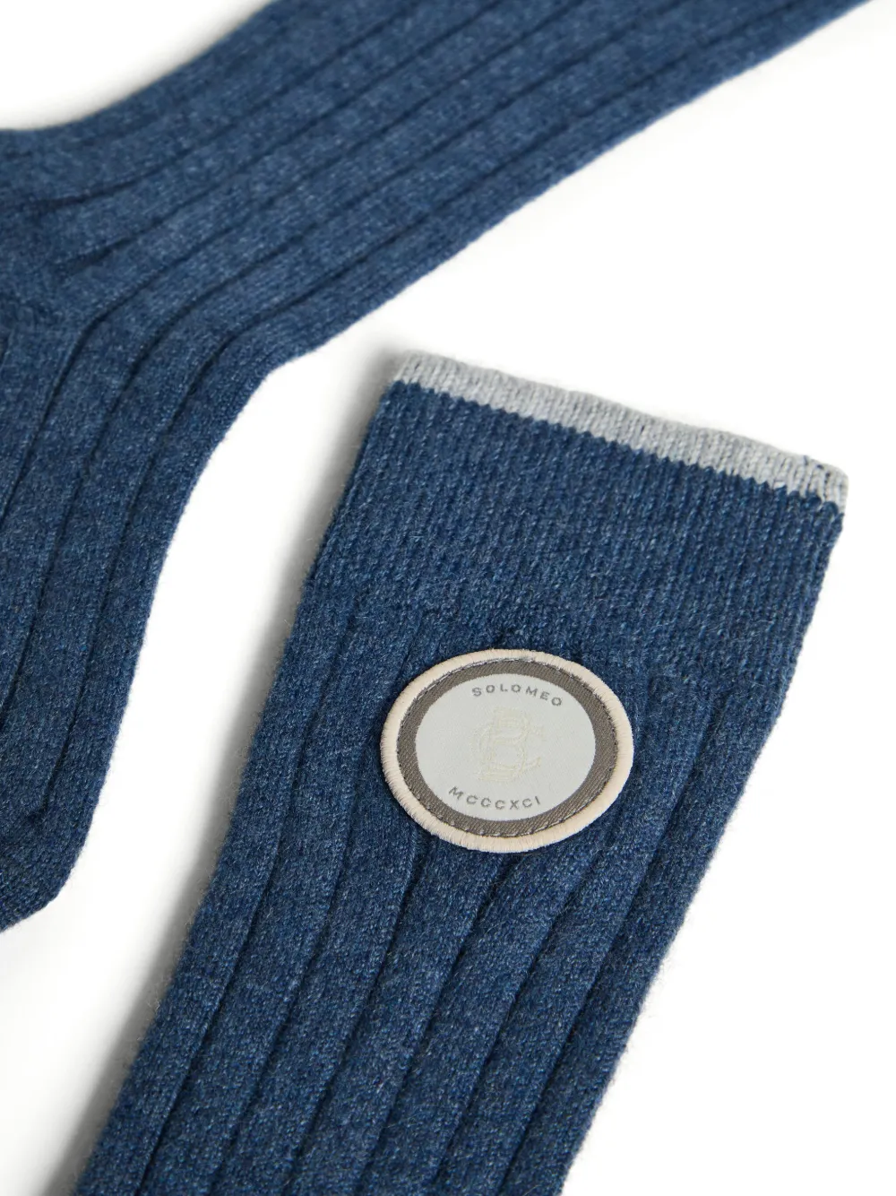 Brunello Cucinelli Cashmere Rib-knit Socks In Blue