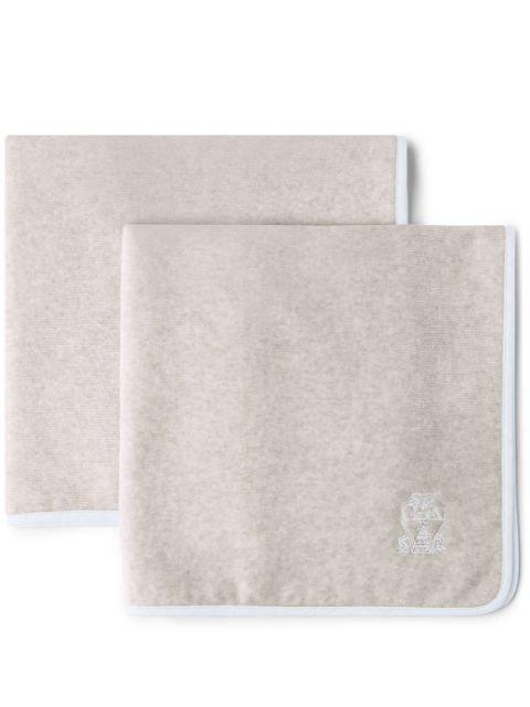 Brunello Cucinelli logo-embroidered towel (set of two) Men