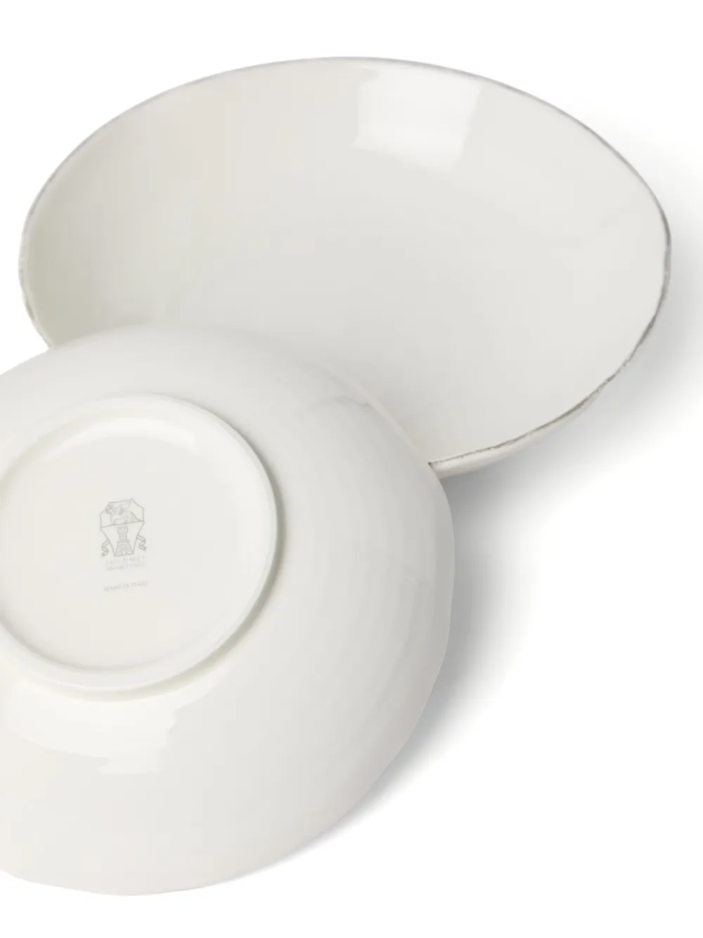 Brunello Cucinelli Asymmetric Edge Plates (set Of Two) In White