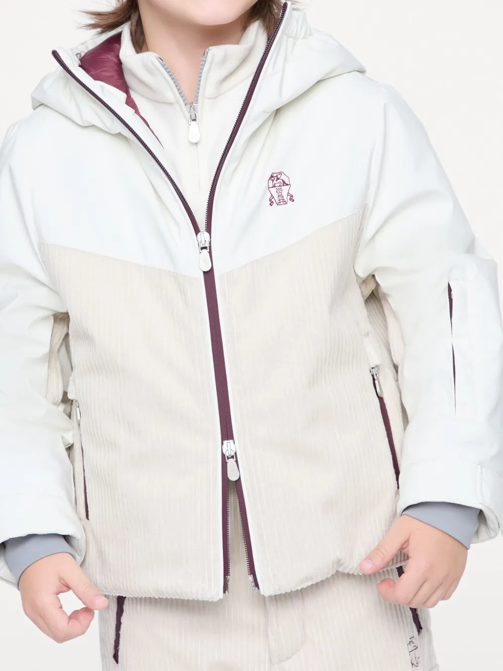 Brunello Cucinelli Kids Gewatteerd jack Wit