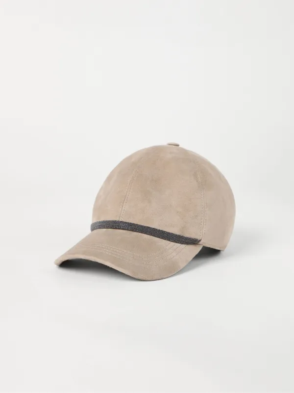 Suede beige cap on sale