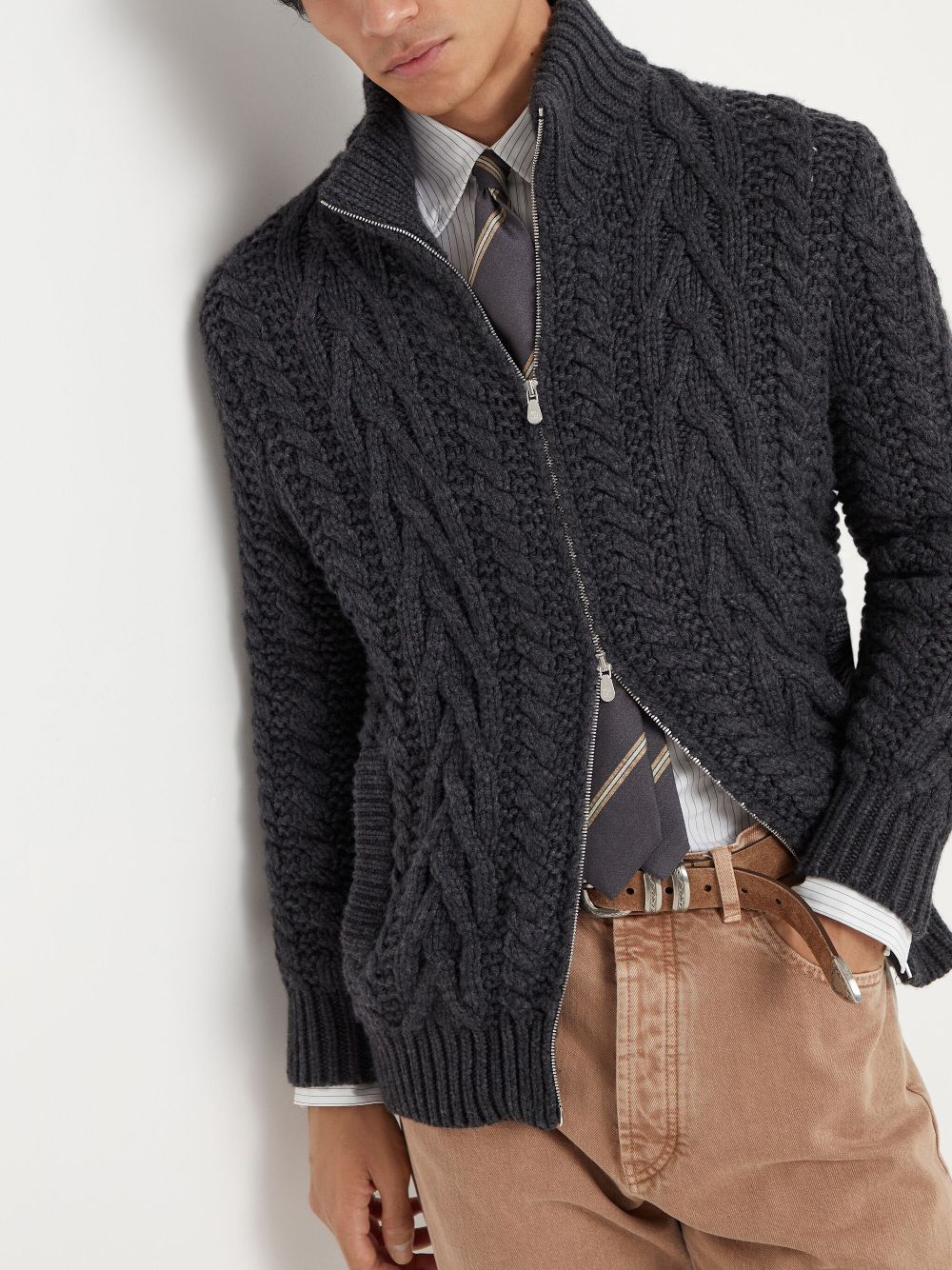 Brunello Cucinelli cable-knit cardigan Men