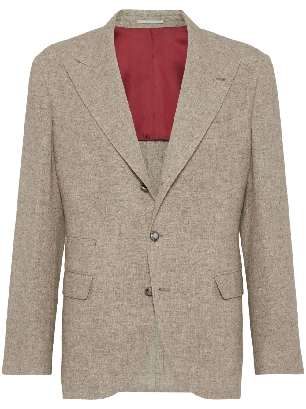 Shop Brunello Cucinelli Single-breasted Blazer In Neutrals