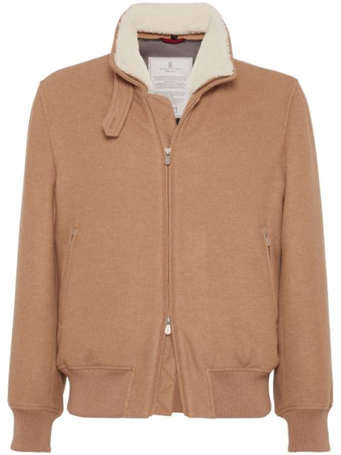 Brunello Cucinelli shearling-collar jacket Men