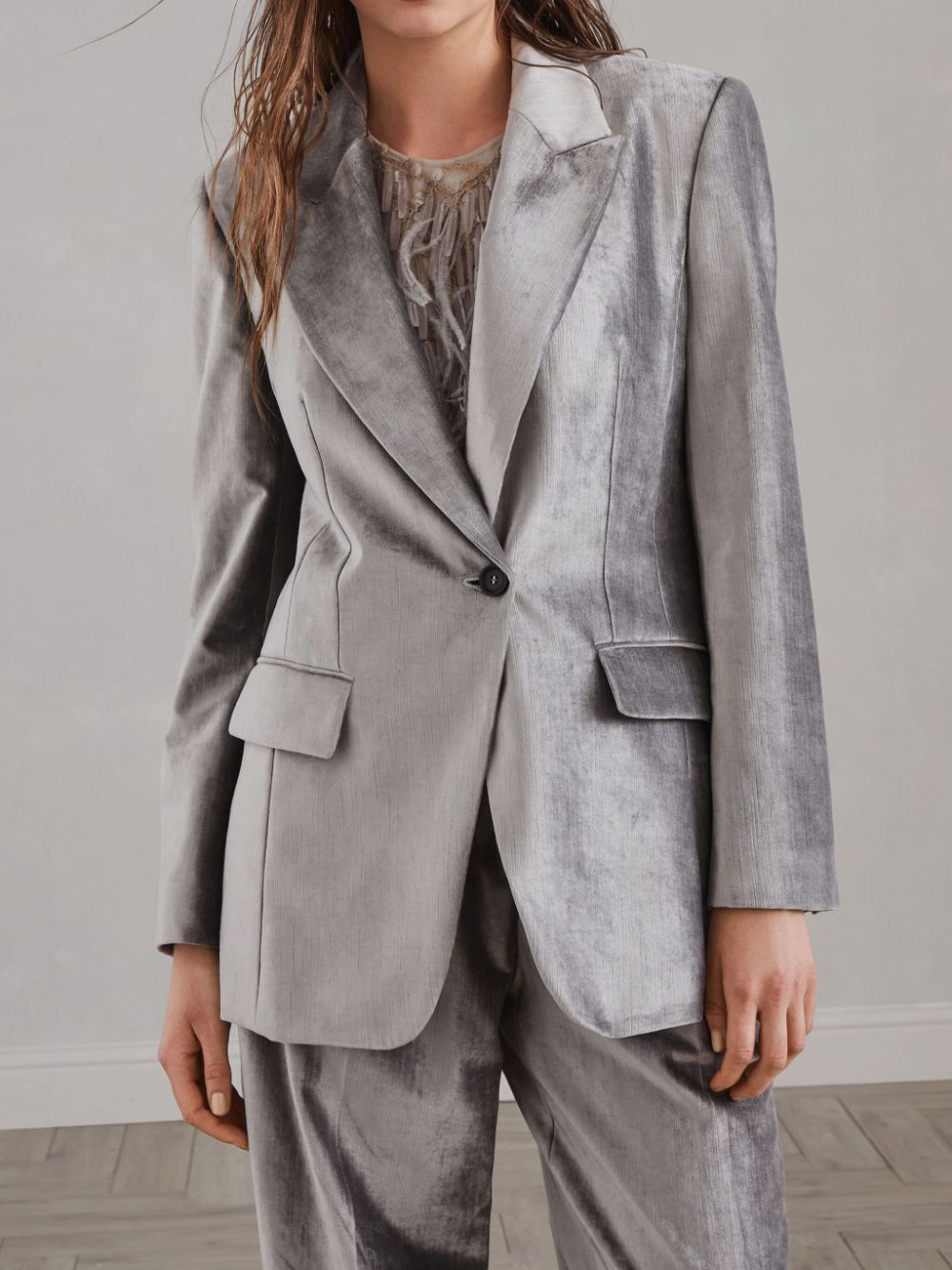 Get deals on Brunello Cucinelli velvet blazer Women