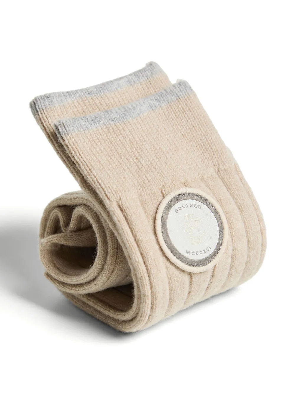 Brunello Cucinelli Cashmere Rib-knit Socks In Neutrals